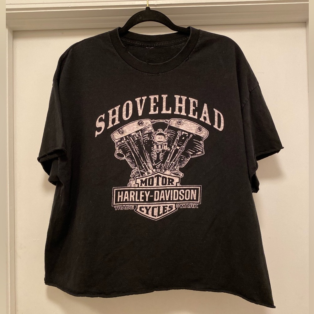 Harley Davidson Wisconsin crop tee size XL black biker